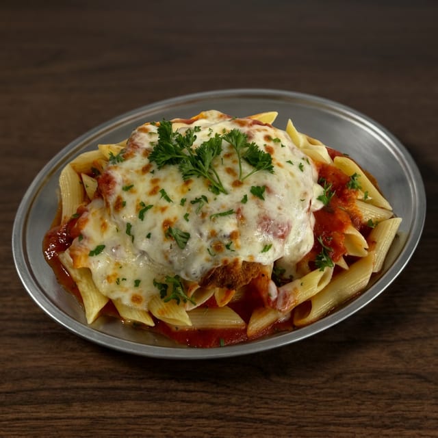 Chicken Baked Mostaccioli.
