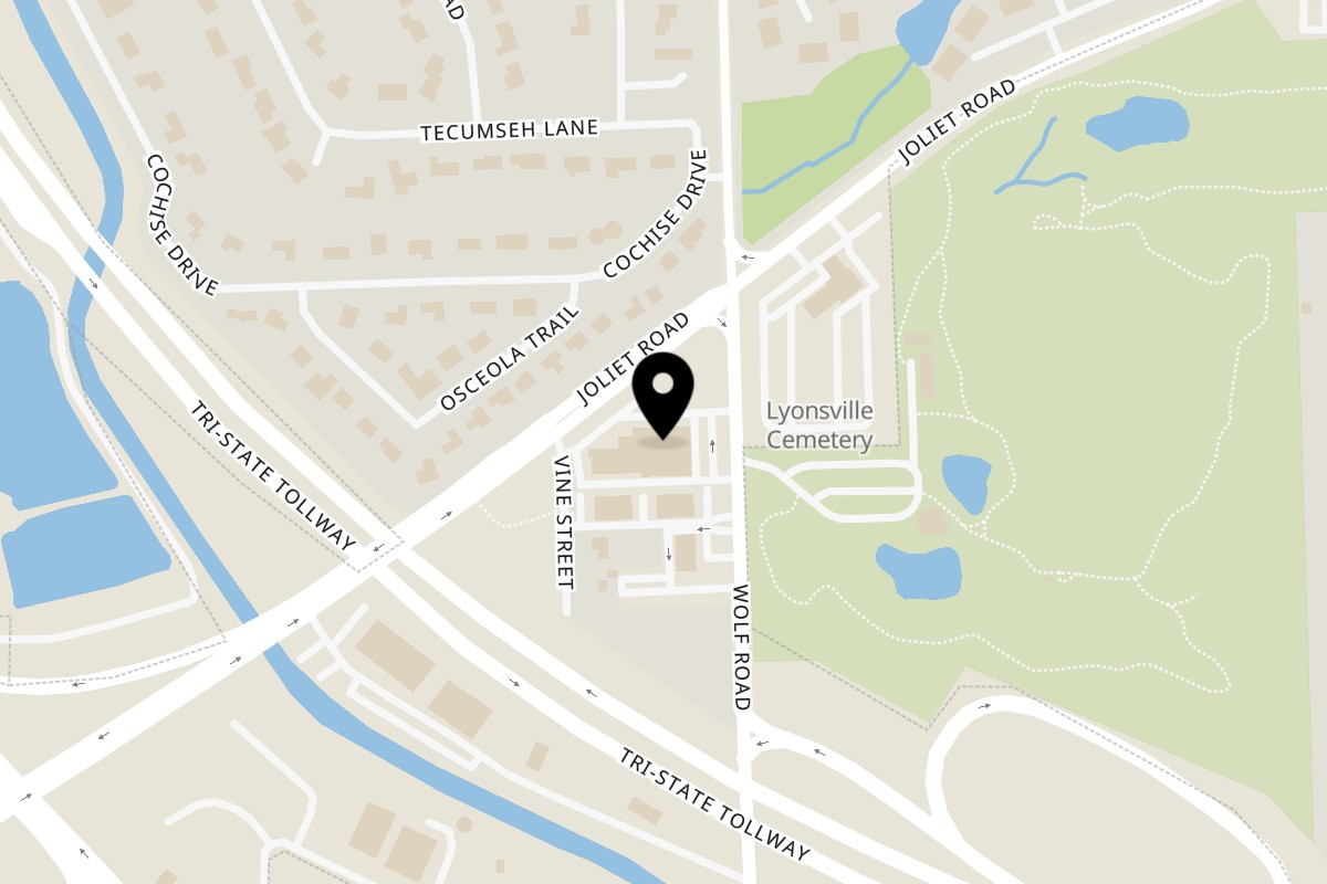 Map showing the location of Oak Pantry Deli n' Pizza on 6925 Joliet Rd in Indian Head Park